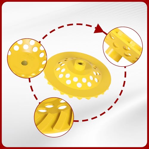 findmall 7 Inch Diamond Cup Grinding Wheel Turbo Row Grinding Wheel Angle Grinder Disc FIt for Grinder Polishing and Cleaning Stone