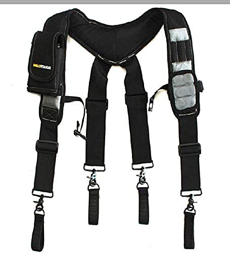 MELOTOUGH 1 PACK Magnetic Suspenders Tool Belt Suspenders + 2 PACK Fastener bag with Mesh Window and Hanging Grommets