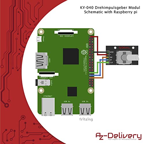 AZDelivery 3 x KY-040 Rotary Encoder, Rotary Encoder, Module Compatible with Arduino, Includes E-Book!