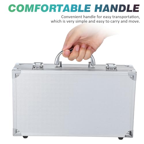 STOBOK Aluminum Alloy Toolbox Portable Metal Tool Case with Handle Medicine Storage Box for Pills Tablets Screws Accessories Jewelry Home Office Travel 11.81 X 6.69 X 3.07 in