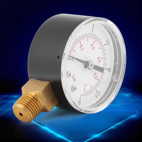 Mini Low Pressure Pressure Gauge BSPT Pressure Gauge for Fuel, Air, Oil or Water 0-15 psi / 0-1bar
