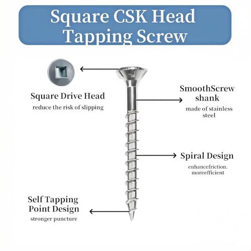 Solot #9 x 2 304 Stainless Steel Wood Screws, 240 Count Square Drive
