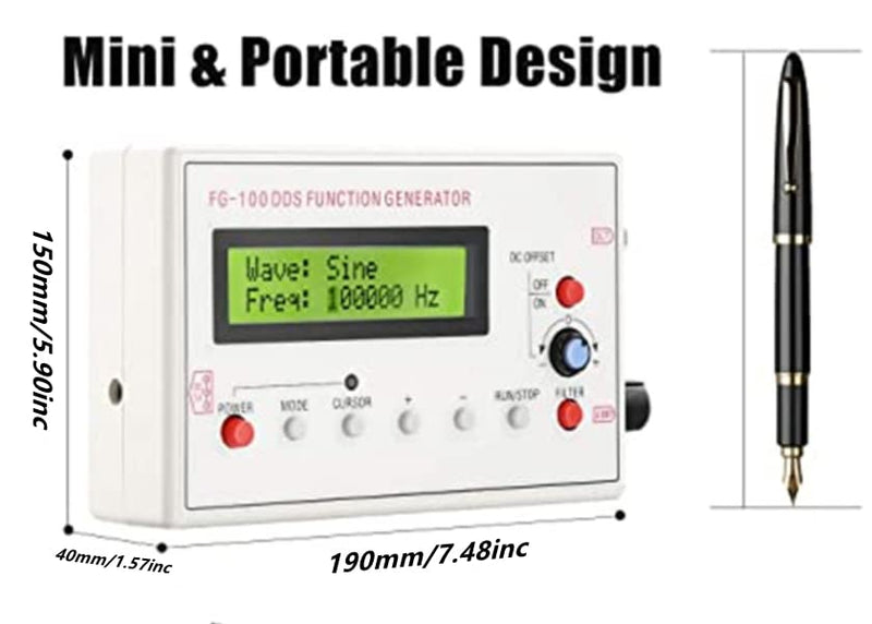 Signal Generator, FG-100 DDS, 1HZ-500KHz Function Low Frequency Signal Generator Sawtooth Sine Waveform