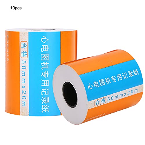 Pongnas Thermal Paper for Electrocardiographs, Pack of 10 Machine Recording Paper with Extremely High Sensitivity, for ECG Monitor 50 mm 63 mm, 3 Sizes (50 x 20) 50*20
