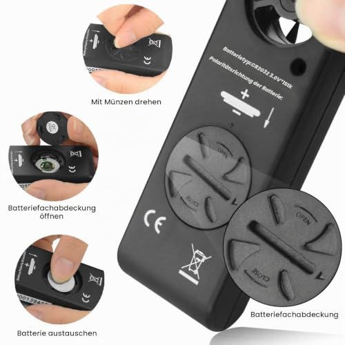 Kethvoz 816B Mini Hand Wind Gauge | 0.3~30m/s, Bft Scale & Temperature, Windchill, Wind Gauge for Windsurfing, Kite, Sailing, Drones, Outdoor, Flagpole Anemometer 816B (1 pack