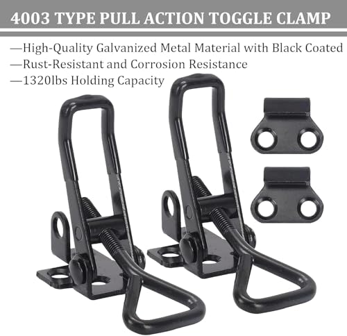 8Pack Heavy Duty Toggle Clamp Latch 4003 Style, Black Toggle Clamps Black-8pcs