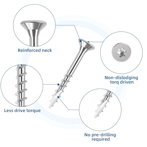 WELLOCKS #8 x 1-1/2 in 304 Stainless Deck Screws, 300 PCS #8×1-1/2"