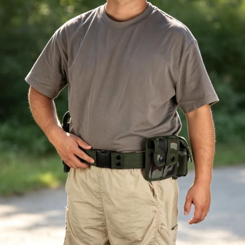 RUNCL Utility Belt, Simple Waist Pack or 10-in-1 Modular Tool Belt for Airsoft, Hiking, Camping and Outdoor Use Jungle Camo