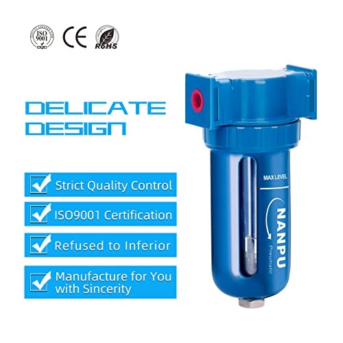 NANPU Zinc Alloy Desiccant Dryer, Compressed Air in Line Filter 1/2" NPT