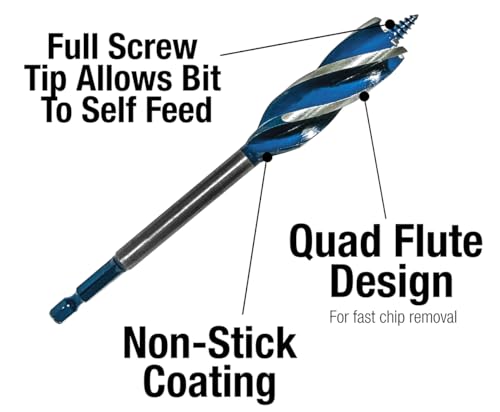 Century Drill & Tool 38606 Speed Cut Auger Bit Set, 6 Piece 6-Piece Set