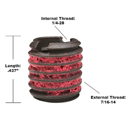 E-Z LOK EZ-329-428 Threaded Inserts for Metal, 1/4-28 Installation Kit, Steel, Black Oxide 1/4-28 (EZ-329-428)