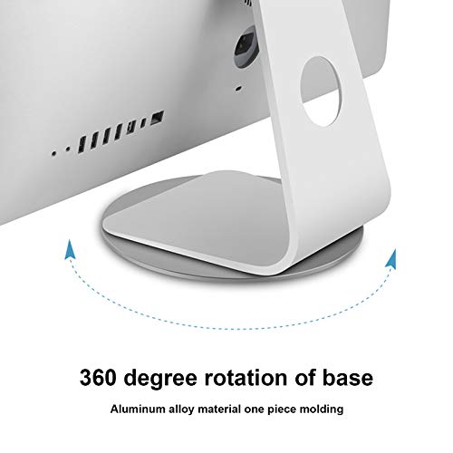 Hztyyier Silver Aluminum Alloy Computer Screen Monitor Turntable StandRotating Swivel Base, 360° Rotation Monitor Swivel Base for iMac Disply Rotating Mount Office Supplies