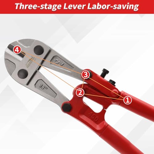 18 Inch CR-V Heavy Duty Bolt Cutters, Lock Cutter for Padlock 18 Inch