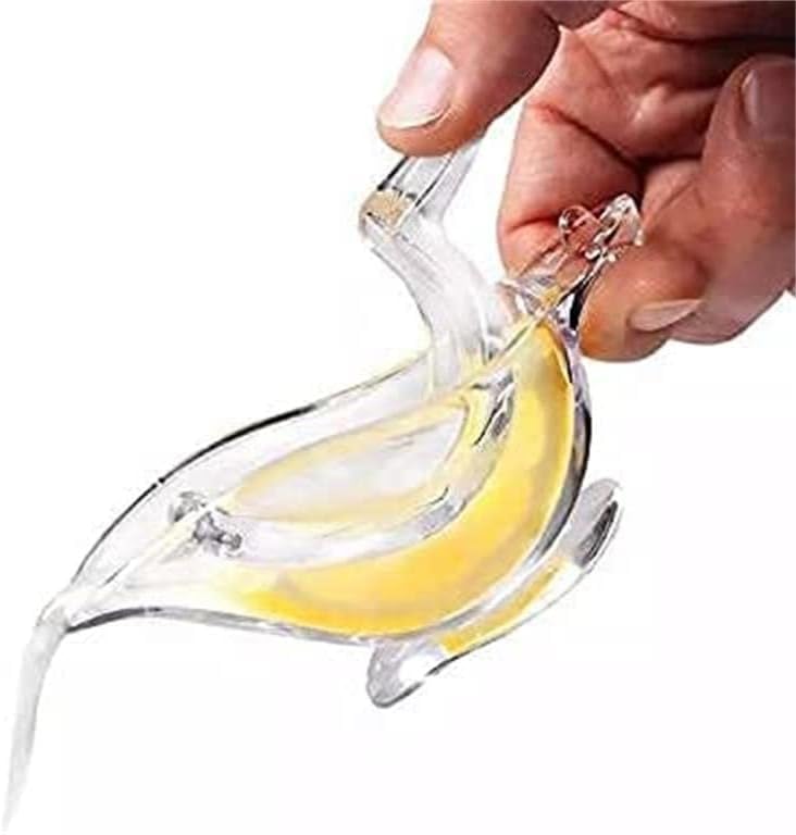 New Acrylic Manual Lemon Slice Squeezer, Portable Transparent Fruit Juicer, Elegance Bird Shape, Hand Juicer for Orange Lemon Lime Pomegranate (4Pcs) (8Pack) 8Pack