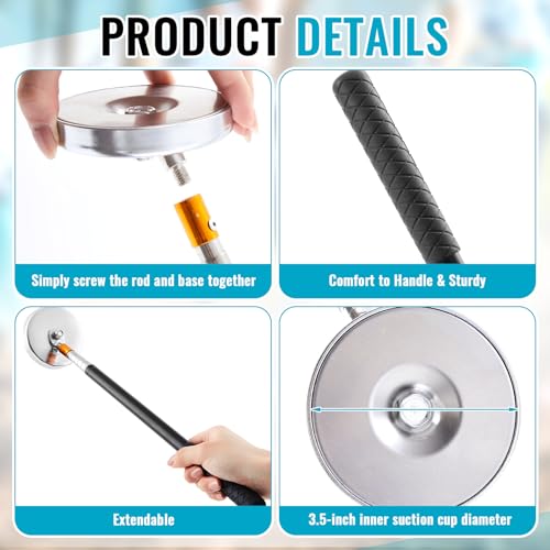 2 Pack 16"-60" Telescoping Magnetic Pickup Tool, 50 lb Pull Capacity, Extendable Magnetic Sweeper for Picking Up Nails, Screws and Metal Debris 2 16"-60"