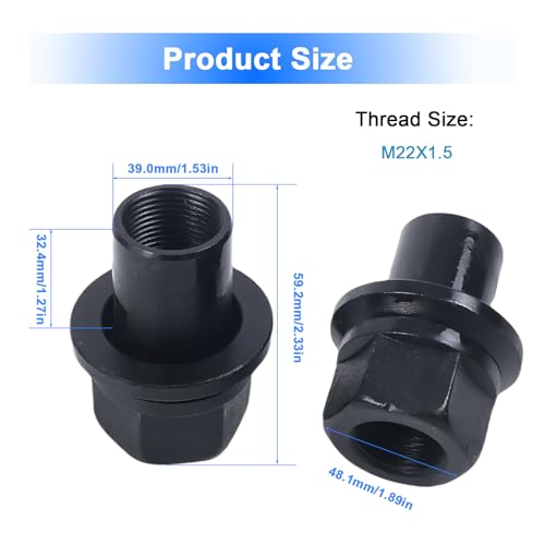 6 Pack Two-Piece 28mm Sleeve Wheel Lug Nuts Fit for Heavy Duty Semi Trucks 6