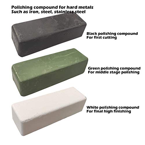 6" Stainless Steel Polishing Buffing Kit for Bench Grinder, 1/2" Hole-6pc