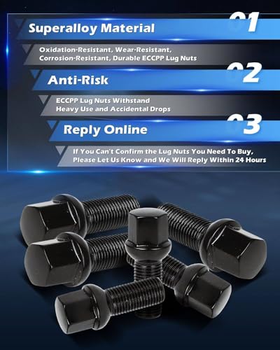 ECCPP 14x1.5 Wheel Lug Bolts 20pcs for Volkswagen Beetle 1998-2019
