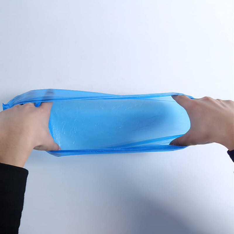 100 x Disposable Galoshes Shoe Covers for Shoes, CPE | Disposable overshoes, overshoes, disposable for household, clinic, overshoes, disposable, waterproof, dustproof, blue 4.0g/p(100)