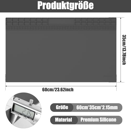 Soldering Mat Silicone 500°C Heat Resistant 60 x 35 cm | Large Workbench Mat Antistatic Repair Mat for Soldering, Mobile Phone, Computer iPad, Watches and Electronic Repairs