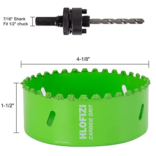 4-1/8 Inch Carbide Grit Hole Saw for 4 Inch Recessed Lights, Dryer Vent Hole, Cutting Through Stucco, Ceiling Old Plaster, Drywall, Cement Board with 1-1/2" Depth, Up to 6X Faster (Pack of 2) 4-1/8 In. (Pack of 2)