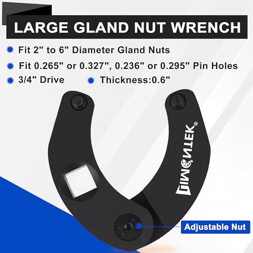 Gland Nut Spanner with Pins Allen Wrenches,Carbon Steel,for Farm