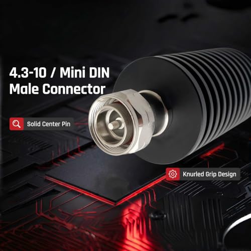 BECEN 50 W 50 Ohm Termination Load 4.3-10 Mini DIN Low VSWR 3GHz Load | 50W 4.3 10 50 ohm Dummy Load DC to 3GHz Dummy-last For Ham Radio vhf uhf Antenna Test 50W MINI DIN LOAD 3G