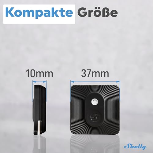Shelly Blu H&T Black Bluetooth Controlled Temperature and Humidity Sensor Splash-proof and Dustproof Protection Class IP54 iOS Android App Gateway Required