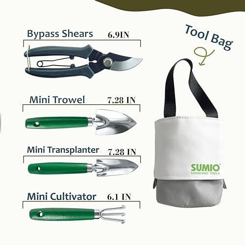 SUMIO Mini Garden Tool Kit + 6-Piece Gardening Hand Tool Set