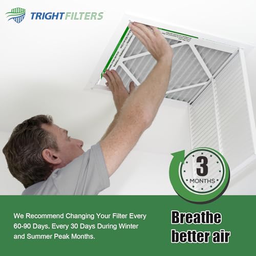 TRIGHTFILTERS 14x20x1 Air Filter 4 Pack, MERV 8 Pleated HVAC Furnace Filter