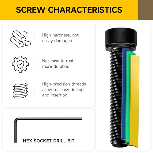 Mywish 900Pcs M3 M4 M5 M6 Metric Screws Assortment & 550Pcs M3 Metric Screws and Nuts Assortment, Grade 12.9 Alloy Steel Hex Socket Head Cap Screws and Nuts, Black Oxided with Hex Spanner