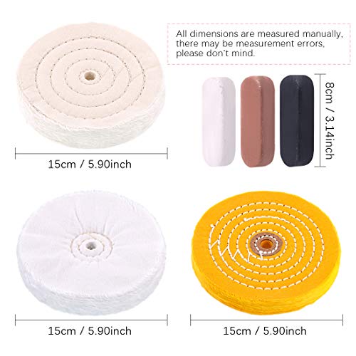 Swpeet 12Pcs 6" 8" Buffing Polishing Wheels Polish Pad