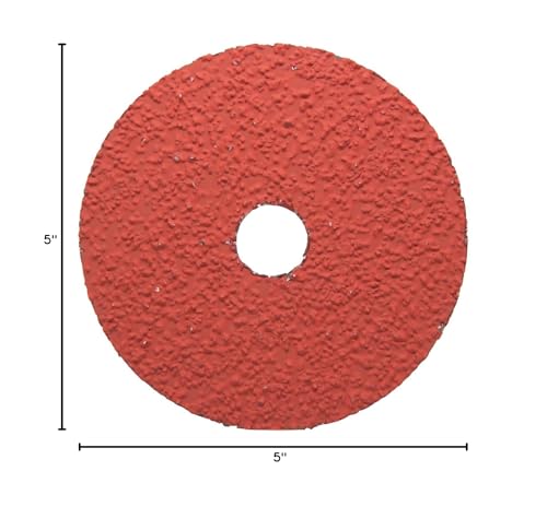 Benchmark Abrasives 5 Inch Sanding Discs Ceramic Resin Fiber Grinding Disc for Grinding, Stripping on Wood, Fiberglass, Steel, Metal, 7/8" Arbor Angle Grinder Sanding Disc, 25 Pack - 36 Grit
