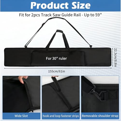 Padded Carrying Bag for 2pcs Track Saw Guide Rail-Up to 59" Guide Rail Bag