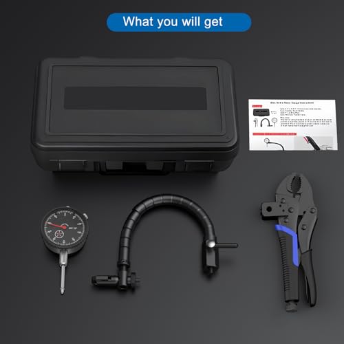 HDLNKAK Premium Disc and Rotor/Ball Joint Gage Set with Non-Slip TPR Handle 0.001” Dial Indicator (Black)