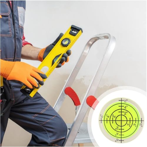Round Spirit Level Gauge, 4 Pcs 32mm Diameter Spirit Level Gauge Mini Dragonfly Motorhome Caravan Pirit Level White Yellow