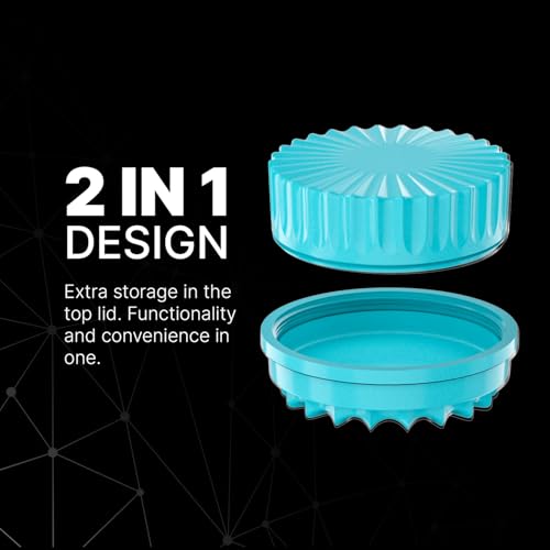 Premium Ceramic Grinder CERAMIC DRAGON 3.0 | Dragon Crystal Ceramic Coating | 5 Pieces with N52 Magnets | 62 mm Ø | Grinder for Herbs and Spices. Blue