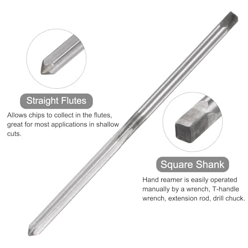 QUARKZMAN Hand Reamers, 2.5mm H7 Metric Reamer Drill Bit for Metal Wood Hole Reaming, Straight Groove High Speed Steel (HSS) Tool