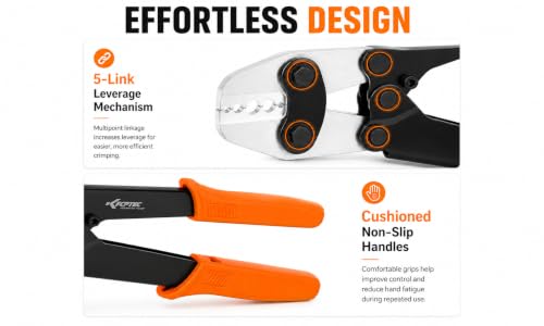 KF CPTEC Wire Rope Crimping Tool, 5-Cavity Hand Swager for 1/16-3/16" Cable
