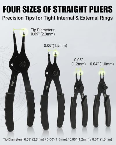 SGT 10pcs Snap Ring Pliers Set, Internal and External Circlip Pliers Blue