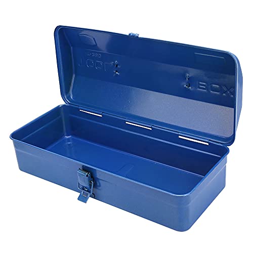 Thickened Metal Tool Box, Portable Empty Toolbox with Handle, Self Locking Buckle, Multifunction Heavy Duty Trunk Tool Storage Organizer for Home, Garage, Workshop (37 * 16 * 11 (350)) common