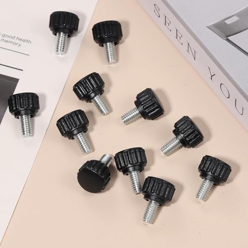 200 Pcs M5 x 10 mm Threaded Knurled Thumbscrew, Monitor Screws Vesa Mount Screws Carbon Steel Clamping Knobs Grip Thumb Screw Mounting Thumb Screw(200pcs) 200.0