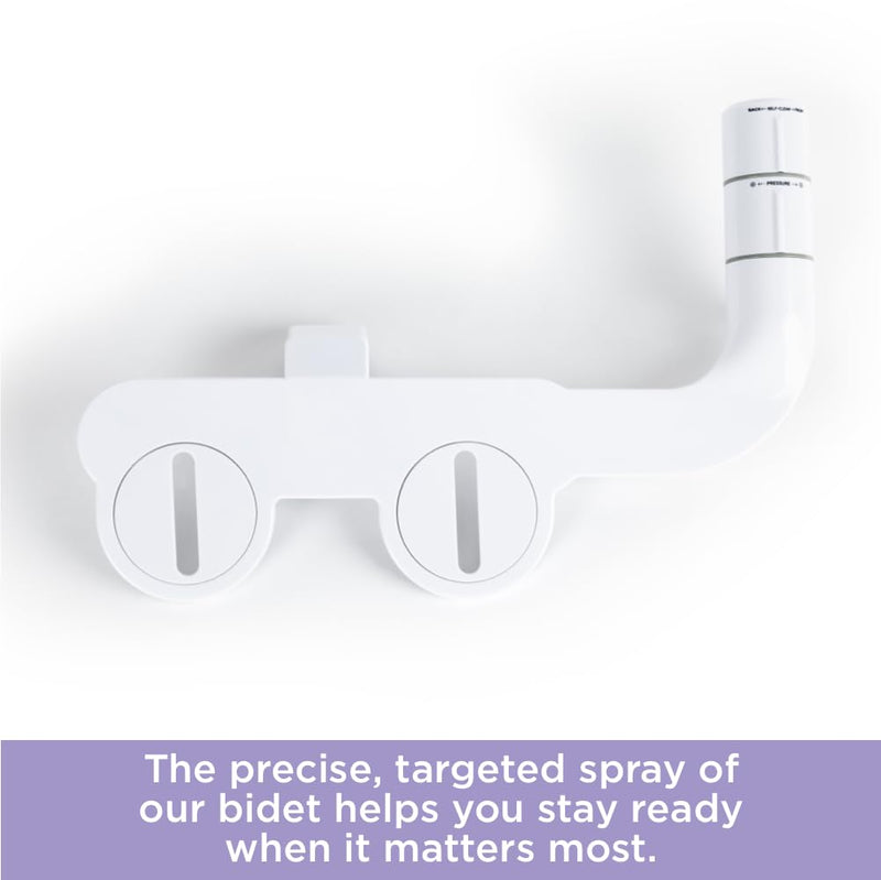 Pure for Men Bidet Toilet Seat Attachment for Home | Dual Self-Cleaning Nozzle (Frontal & Rear Back), Non-Electric Sprayer, Adjustable Water Pressure & Easy to Use | Sleek & Minimalist Design (White)