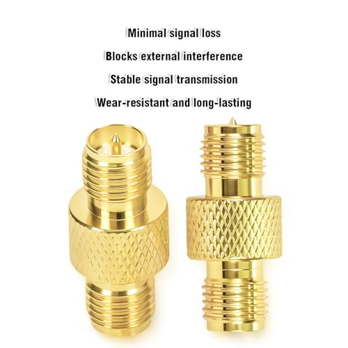 RP SMA Female to SMA Female Coaxial Adapter for Antenna Radio WiFi Router FPV Dron Mobile Pack of 2 RP-SMA-SMA/F