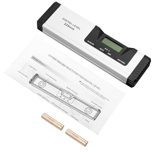 Neoteck Spirit Level Digital LCD Spirit Level Magnetic 225 mm Aluminum Protractor with LCD Display, Audio Display, 4 Adjustment Modes Inclinometer