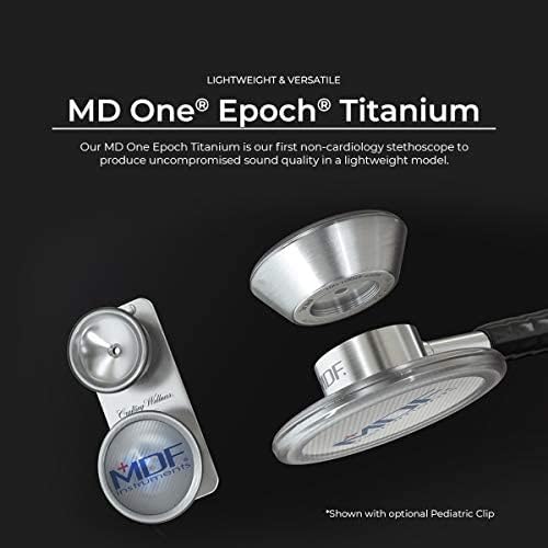 MDF Instruments MD One Epoch Lightweight Titanium Stethoscope, Adult, Royal Blue Tube, Silver Chestpiece-Headset, MDF777T10 Silver - Royal Blue