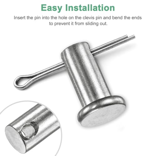M METERXITY 10-Pack Single Hole Clevis Pins, M8 x 100mm 304 Stainless Steel Flat Head Clevis Pins for Mechanical Linkage/Trucks/Lawn Mower, Link Hinge Pin Reusable M8x100mm