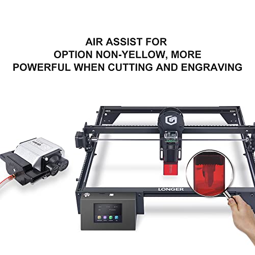 Longer Laser Engraver Air Assist kit for RAY5 10W/20W, Large Airflow, Adjustable Airflow of 10-30L/min, for CNC Cutting and Laser Engraving, Remove Smoke and Dust Protect Laser Lens Low Noise 10.6"*10"