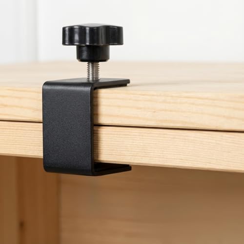 4 Pack Heavy Duty C Clamp, Black Adjustable Woodworking Clamps Shelf Clamps for for Furniture Table Installation Desk Extension Panel Work Welding and Construction