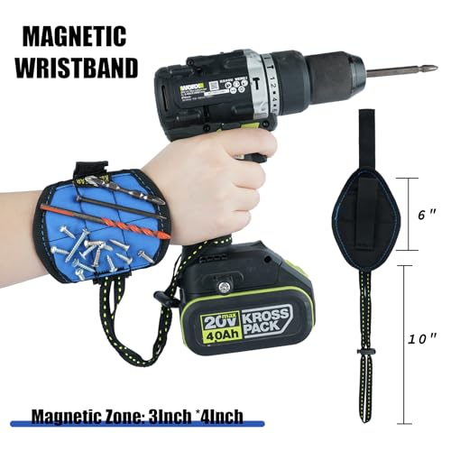 KUNN 3-in-1 Blue Drill Holster Set with Tool Belt and Magnetic Wristband,Right Handed + Left Handed